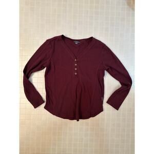 Eddie Bauer Henley size medium burgundy